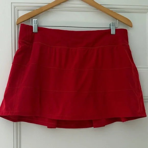 Lululemon Pace Rival Skirt - red - size 10 - regular length - Picture 1 of 2